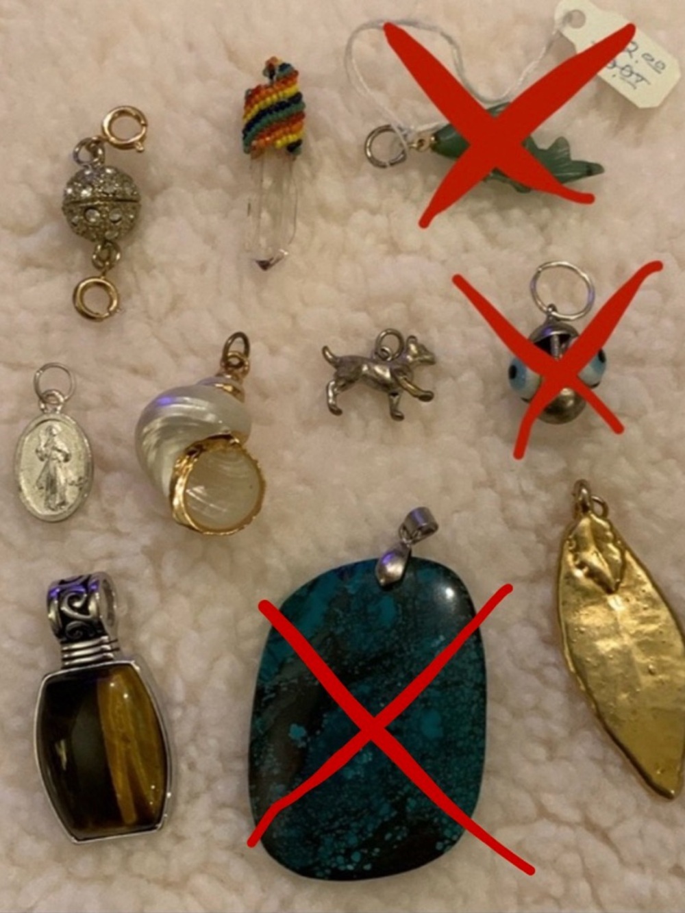 Set of 7 necklace charm pendants lot bundle